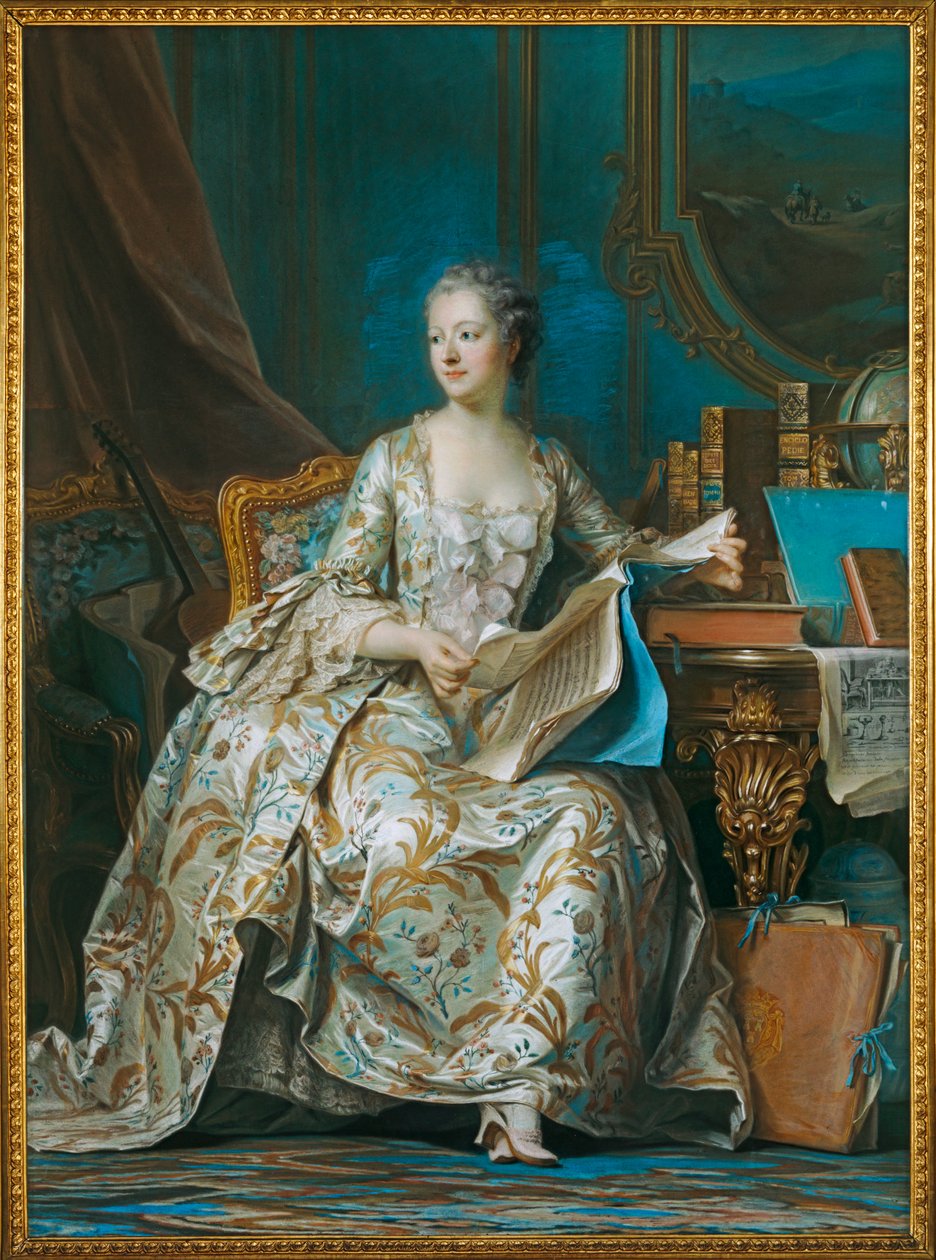 Markýza de Pompadour, vlivná milenka krále Ludvíka XV... od Maurice-Quentin de La Tour