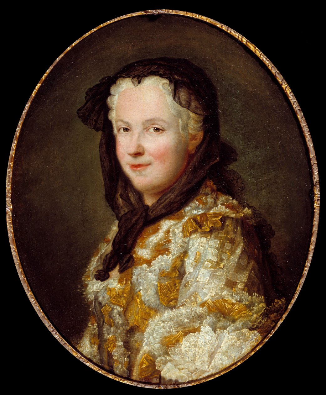 Portrét Marie Lesczinské (Lesczynska) (1703-1768) Francouzská královna Obraz Maurice Quentina Delatour dit Quentin De La Tour ou Quentin De Latour (1704-1788) 18. století Sun. 0,6x0,5m od Maurice Quentin de La Tour