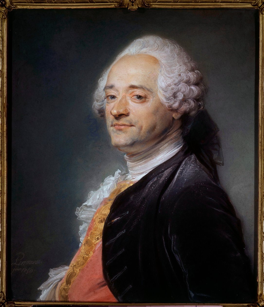 Portrét malíře Maurice Quentina Delatour řekl Quentin De La Tour nebo Quentin De Latour (1704-1788) Pastelový obraz Jean-Baptiste Perroneau (Jean Baptiste Perronneau) (1715-1783) 1750 Dim 0,56x0,48 m Musee Saint Quentin - Portrét p od Maurice Quentin de La Tour