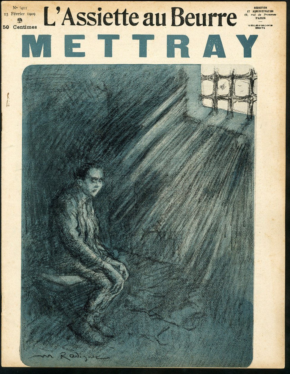 Obálka „L’Assiette au Beurre“, číslo 411, satirický v barvách od Maurice Radiguet