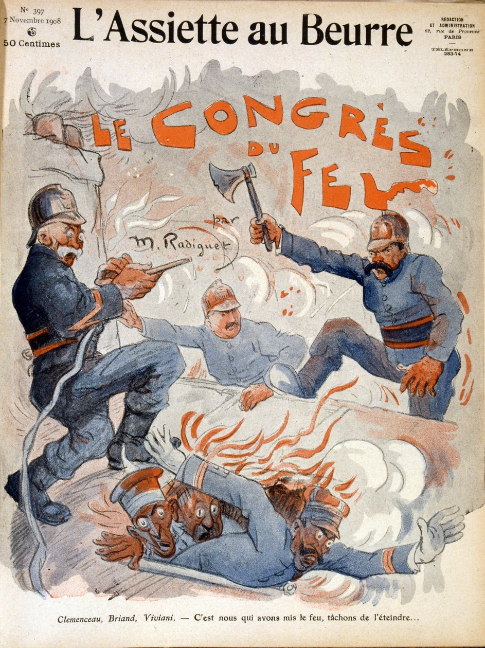 Francouzští státníci Aristide Briand, Georges Clemenceau a Rene Viviani od Maurice Radiguet