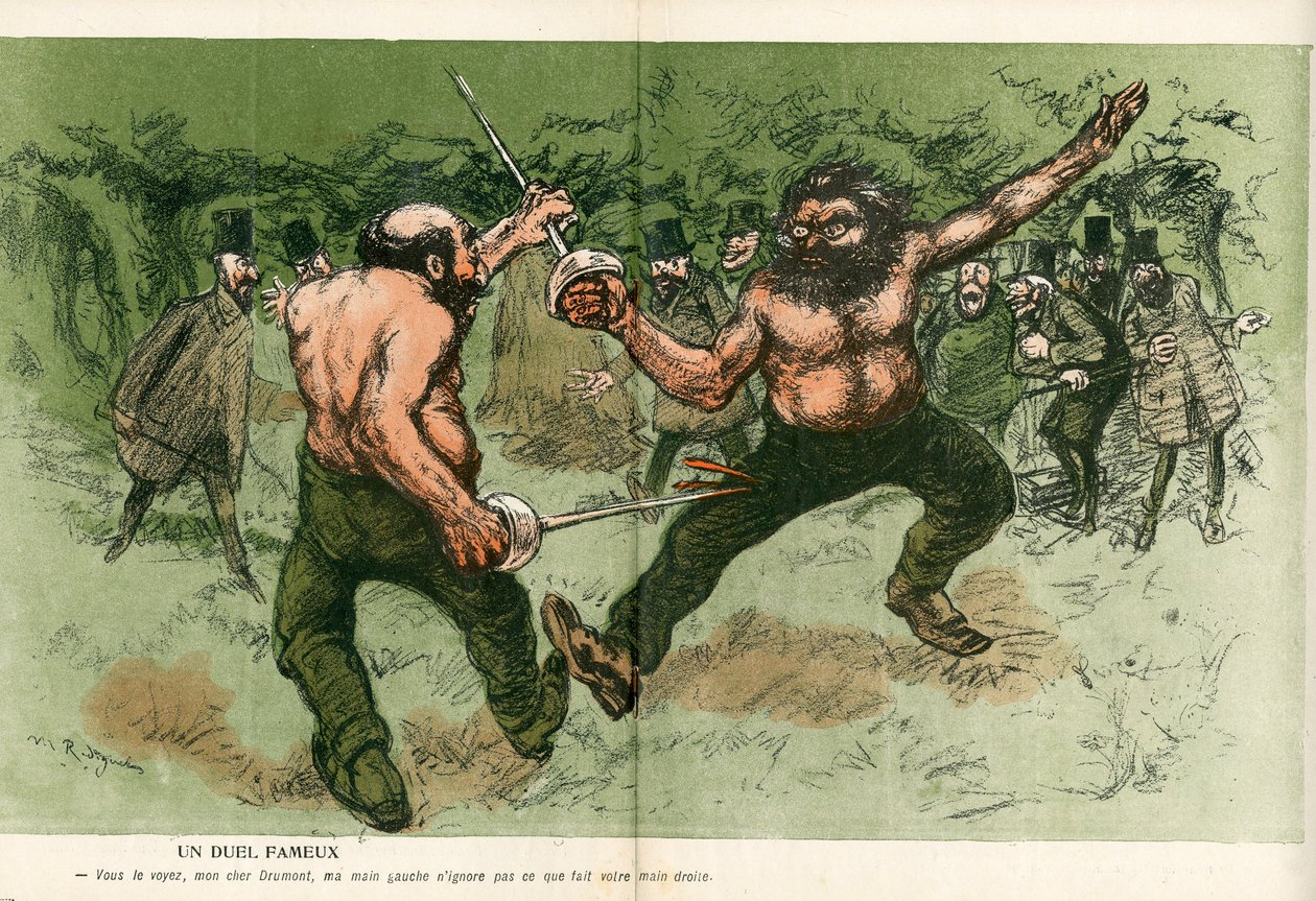 Máslový talíř, číslo 185, satirický v barvách od Maurice Radiguet