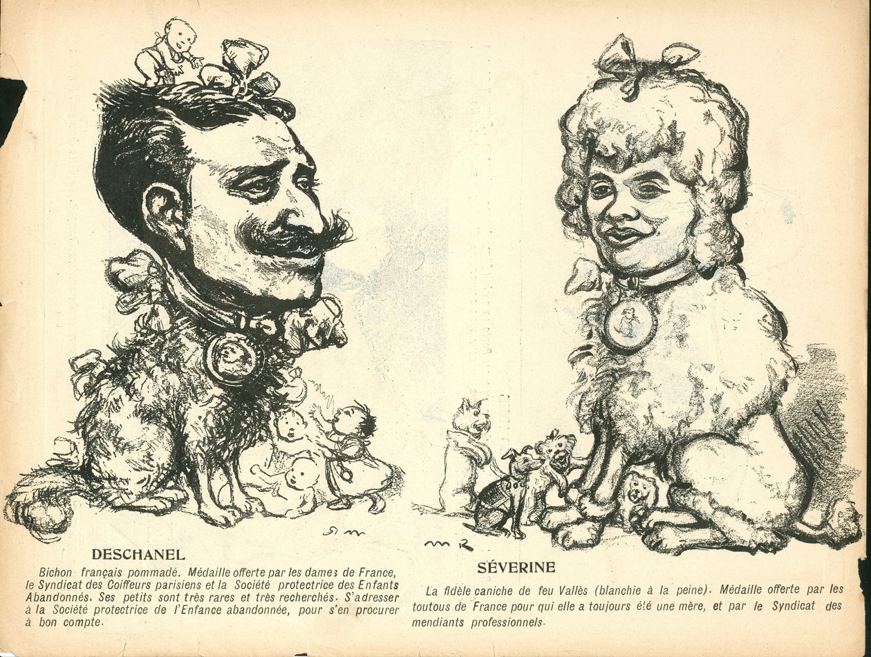 Máslový talíř, číslo 191, satirický v barvách od Maurice Radiguet