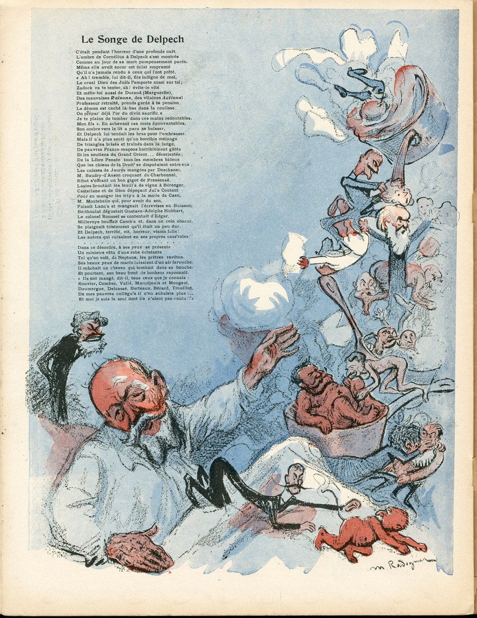 Máslový talíř, číslo 195, satirické barvy od Maurice Radiguet