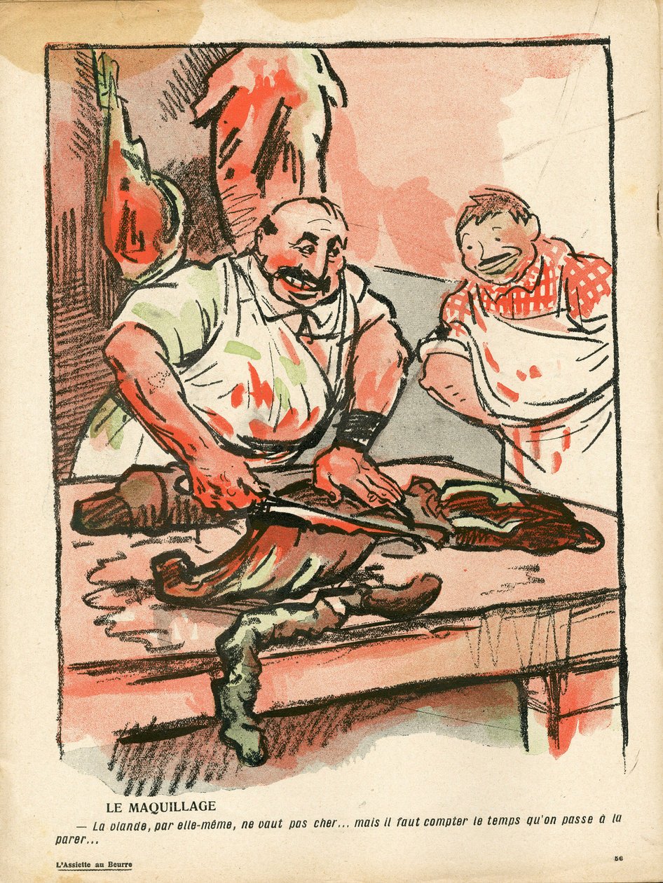 Máslový talíř, číslo 368, satirické barvy od Maurice Radiguet