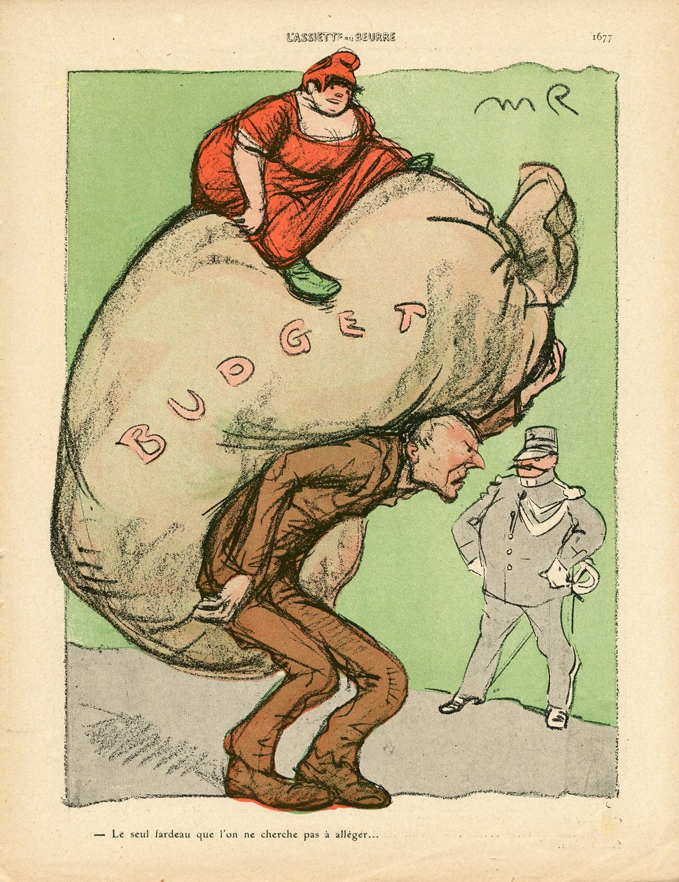 Máslový talíř, číslo 468, satirické barvy od Maurice Radiguet
