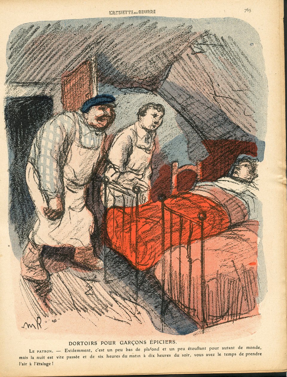 Máslový talíř, číslo 516, satirické barvy od Maurice Radiguet