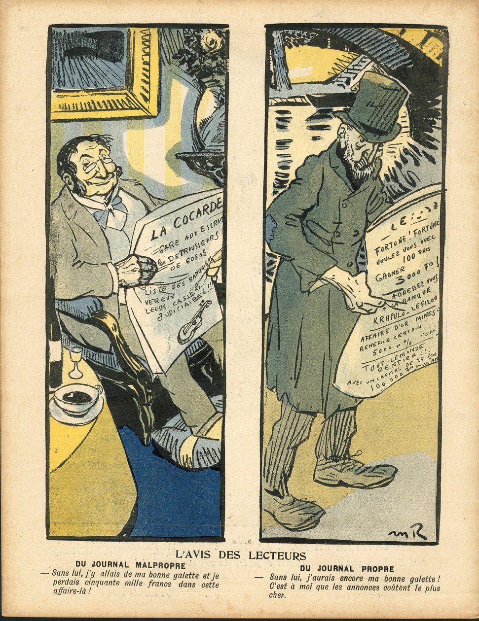 Máslový talíř, číslo 264, satirický v barvách od Maurice Radiguet