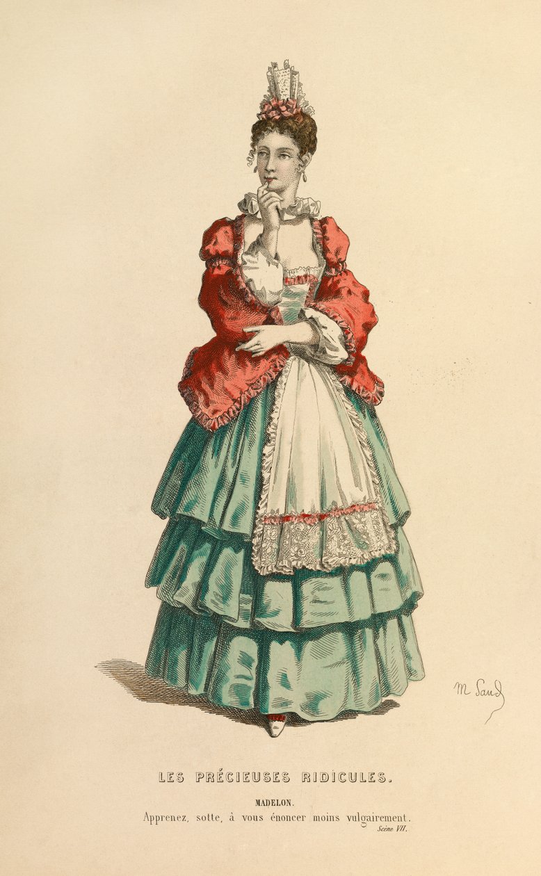 Kostým pro roli Madelon, asi 1868 (rytina) od Maurice Sand
