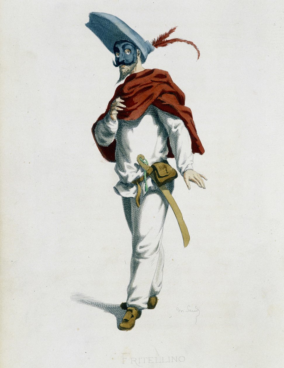 Fritellino Z „“Masques et bouffons““ (italská komedie), text a kresby Maurice Sand, lepty A. Manceau, předmluva Georges Sand, Paris, Michel Lévy Frères od Maurice Sand