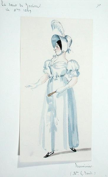 George Sand (1804-76) hraje roli Herminie ve hře 