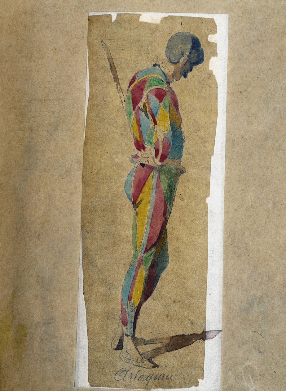 Harlekýn, z „“ Masques et bouffons““ (italská komedie), text a kresby Maurice Sand, rytiny A. Manceau, předmluva Georges Sand od Maurice Sand