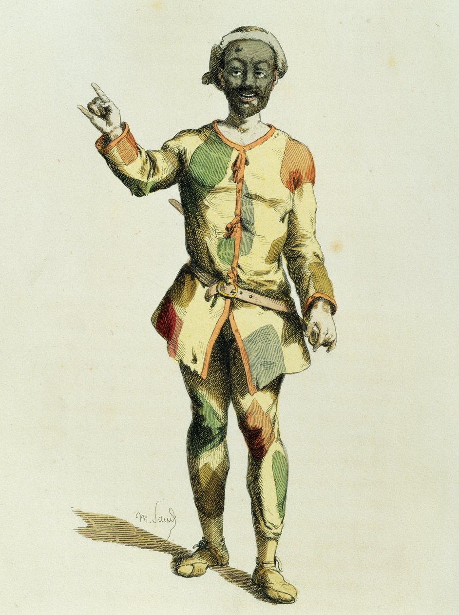 Harlekýn v roce 1570, Maurice Sand (1823-1889) od Maurice Sand