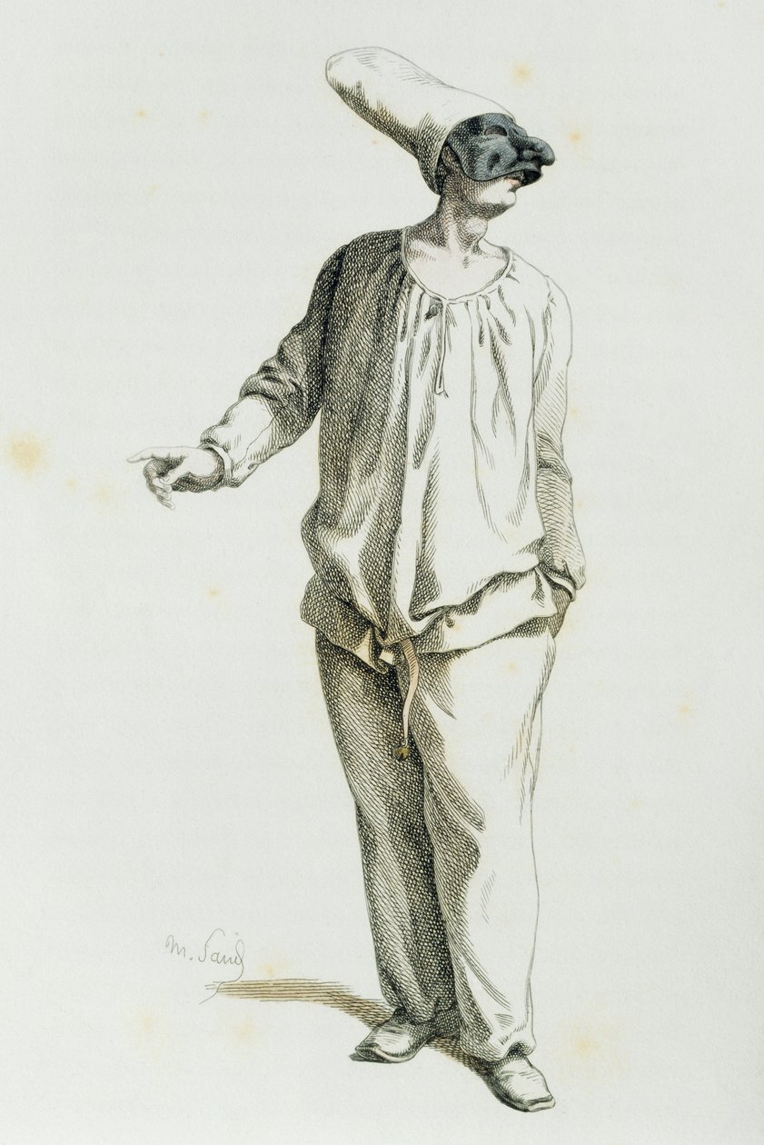Pulcinella v roce 1800, Maurice Sand (1823-1889) od Maurice Sand