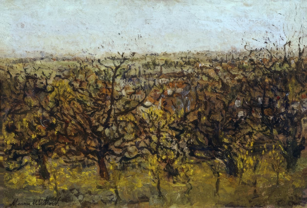 Jabloně v Montmagny od Maurice Utrillo