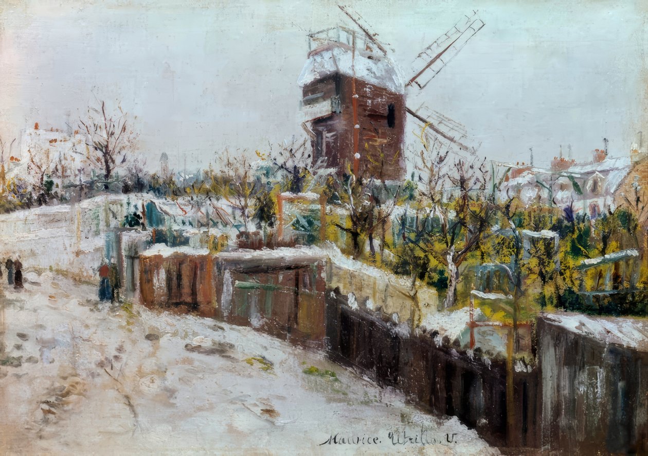 Moulin de la Galette ve sněhu od Maurice Utrillo