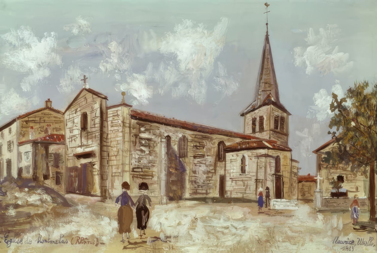 Kostel v Montmelas od Maurice Utrillo