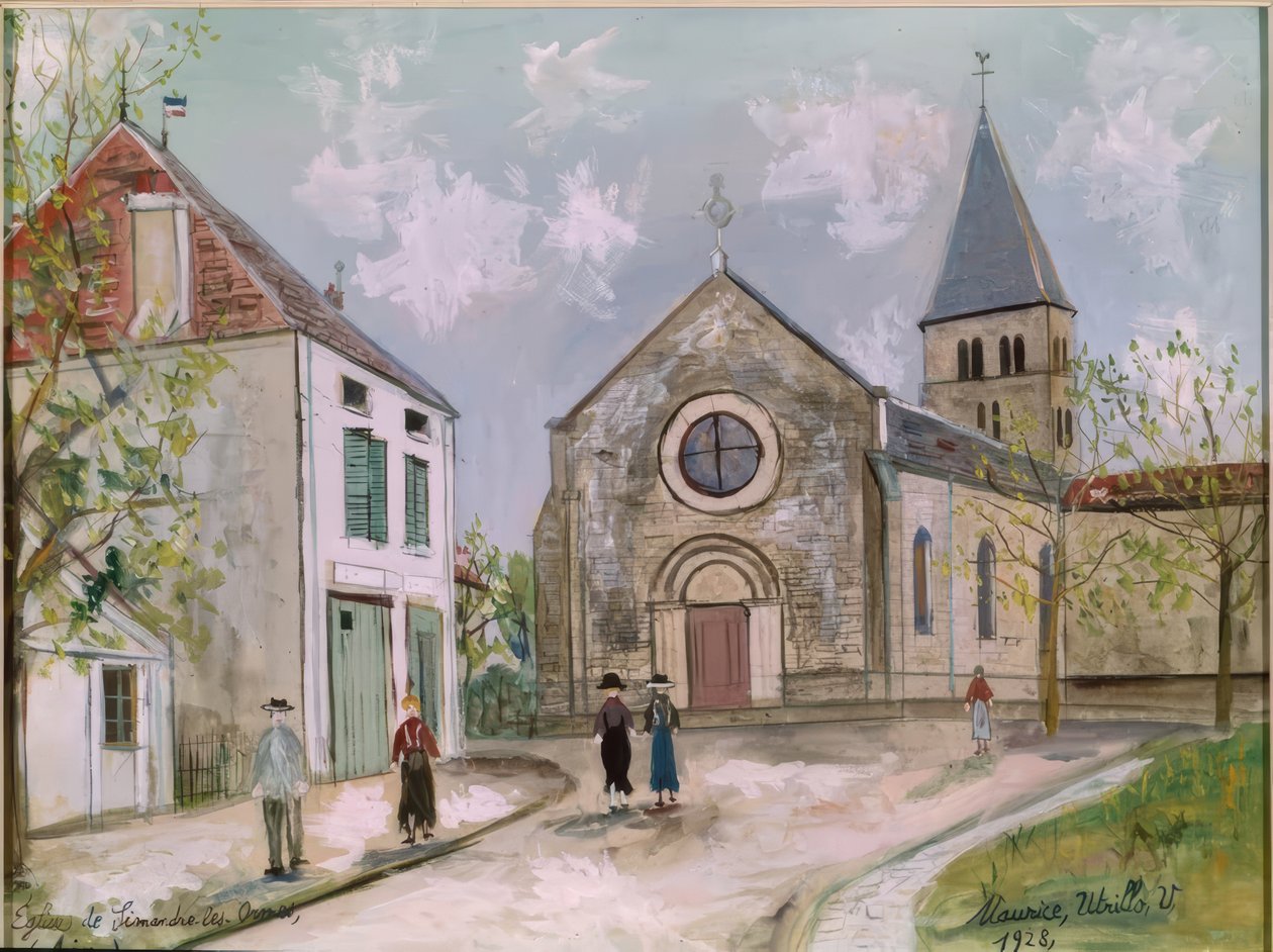 Kostel v Simandre od Maurice Utrillo