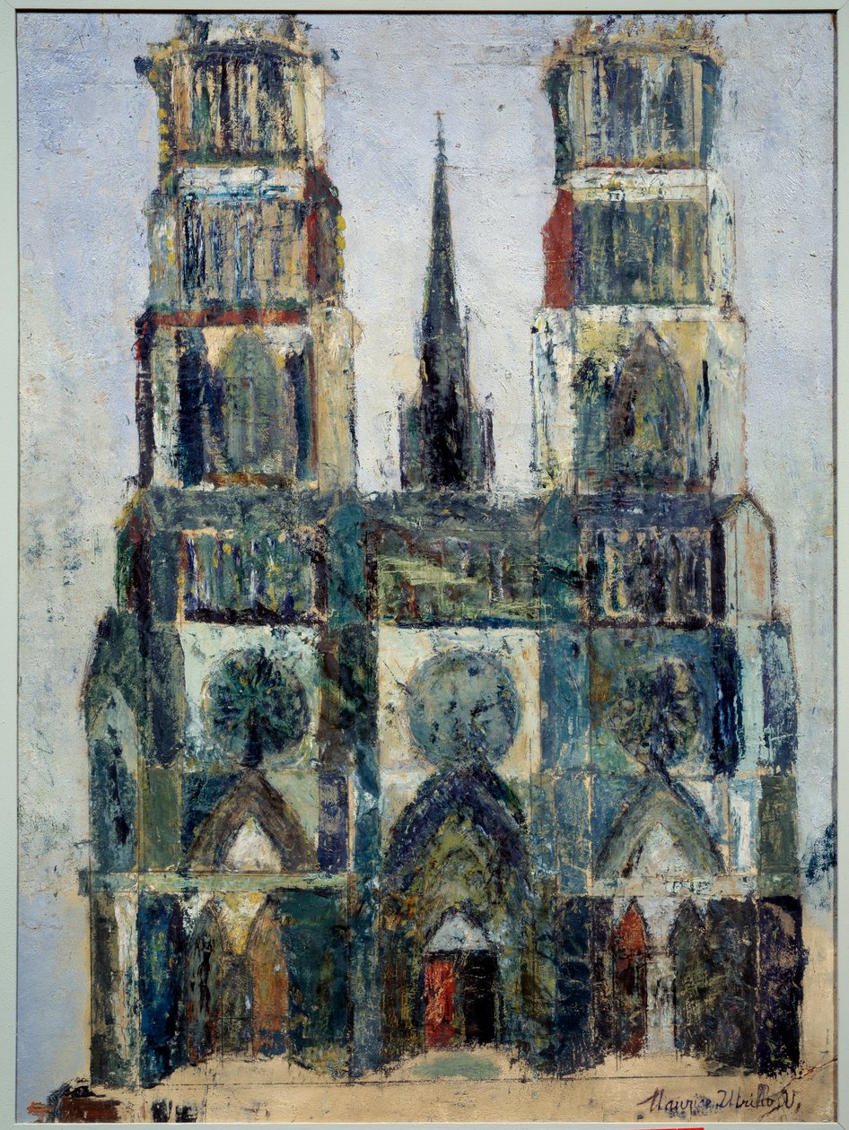 Velká katedrála nebo Katedrála v Orléansu, kolem roku 1913 (olej na parketové překližce) od Maurice Utrillo