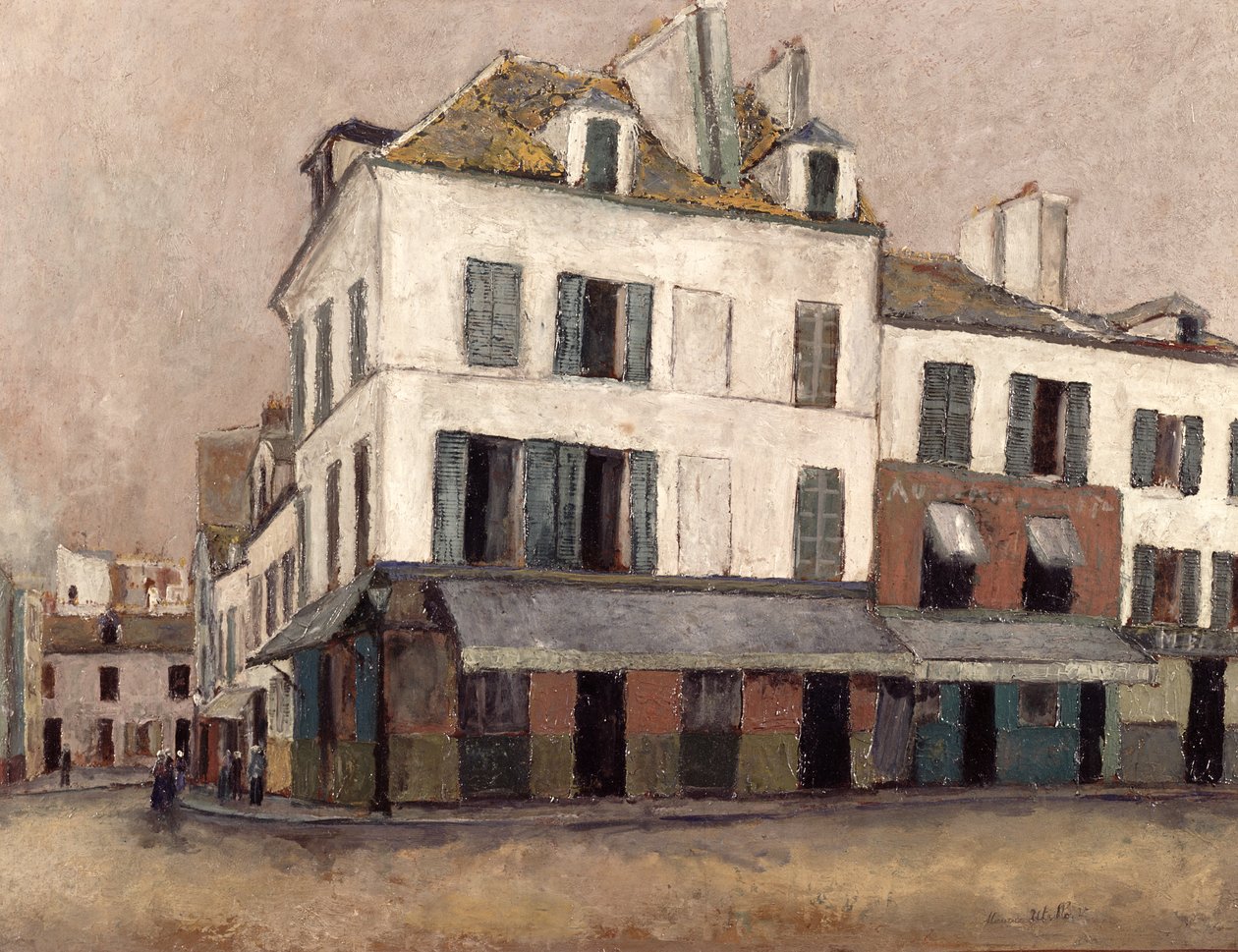 Náměstí Place du Tertre v Montmartru od Maurice Utrillo
