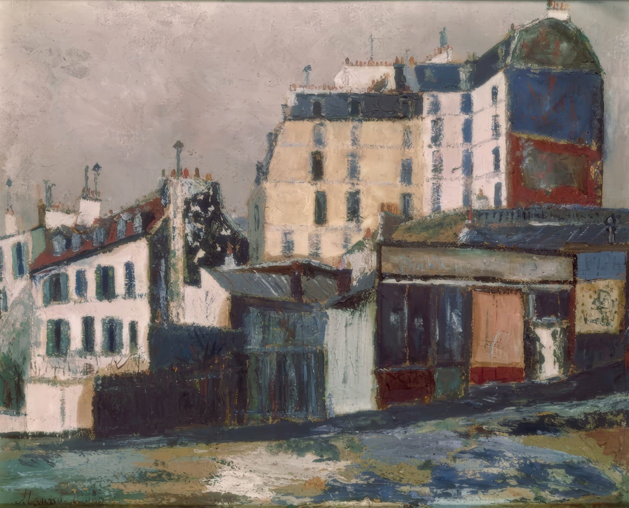 Rue Ravignan, Paříž od Maurice Utrillo