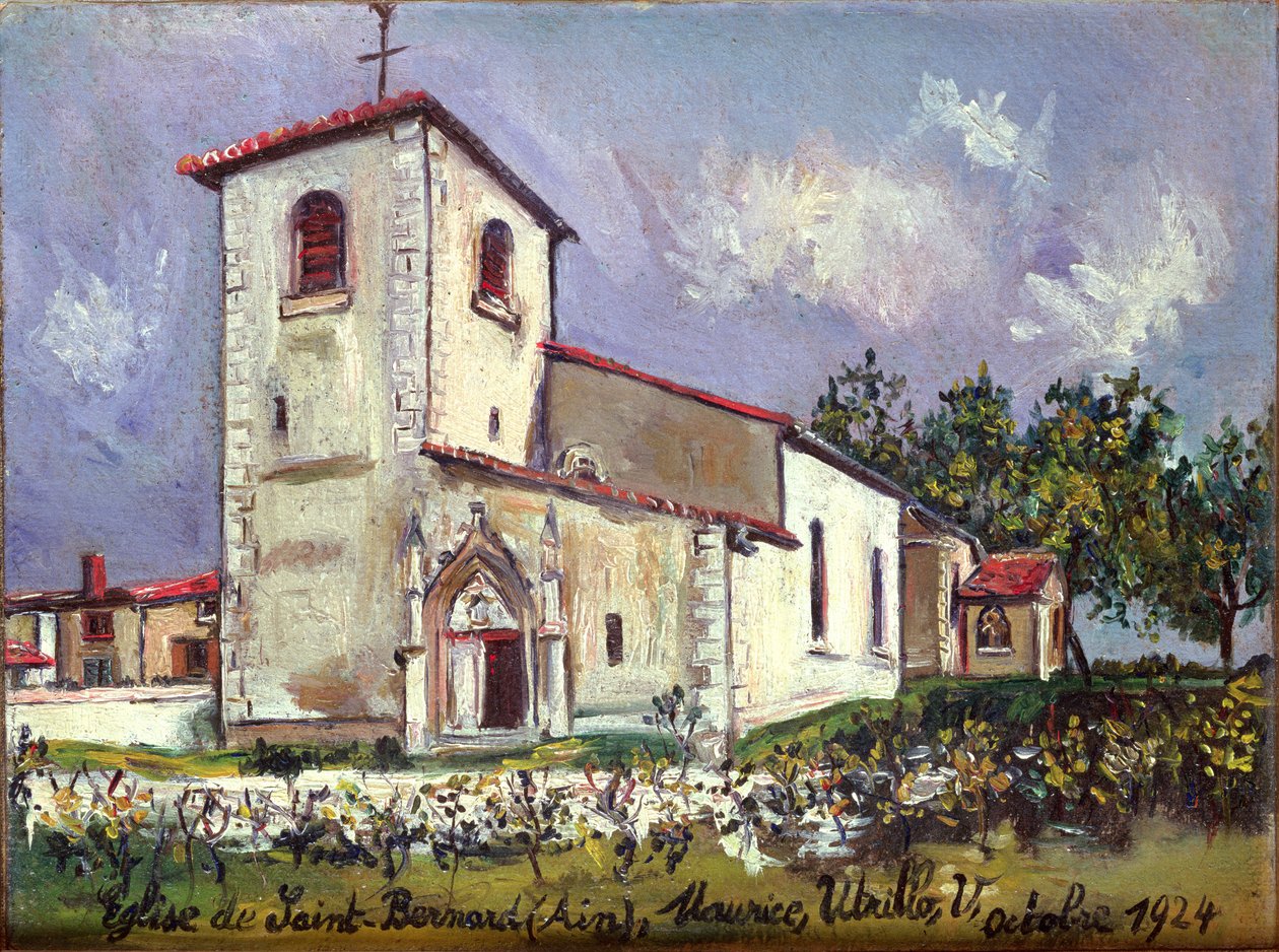 Kostel sv. Bernarda, Ain, v létě od Maurice Utrillo
