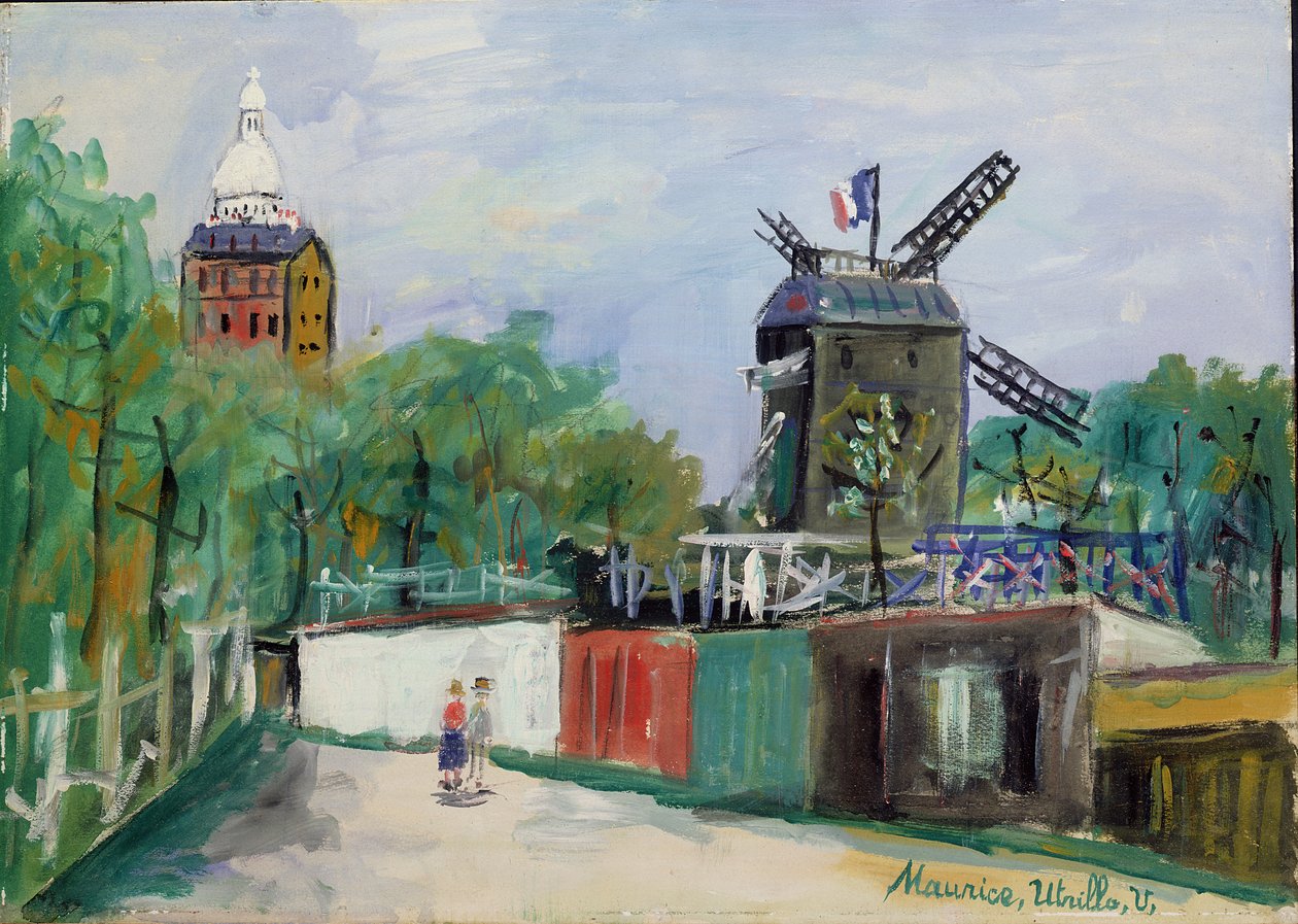 The Moulin de la Galette, Montmartre, kolem roku 1951 (olej na plátně) od Maurice Utrillo