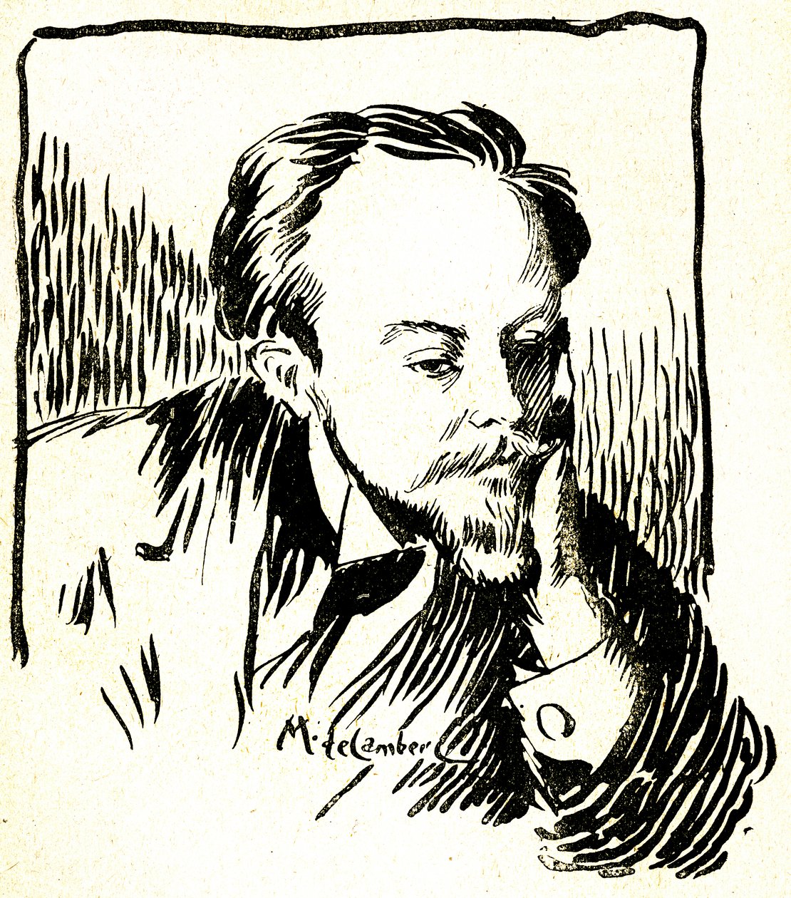 Gustave Le Rouge, cca 1899 (dřevoryt) od Maurice Walter Edmond de Lambert