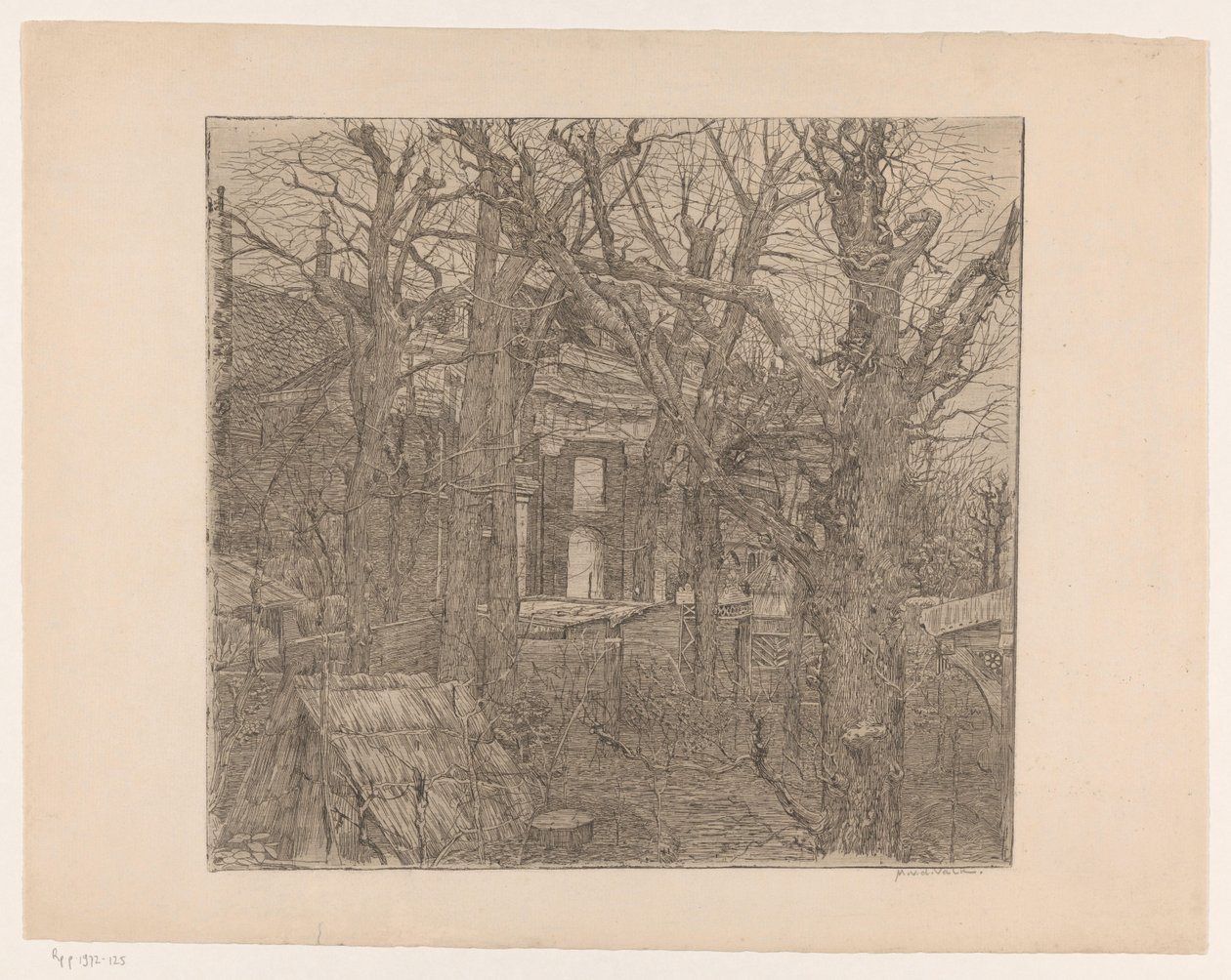 Stromy kolem domu Zahrada v Amsterdamu (původní název) od Maurits van der Valk (signed by artist)