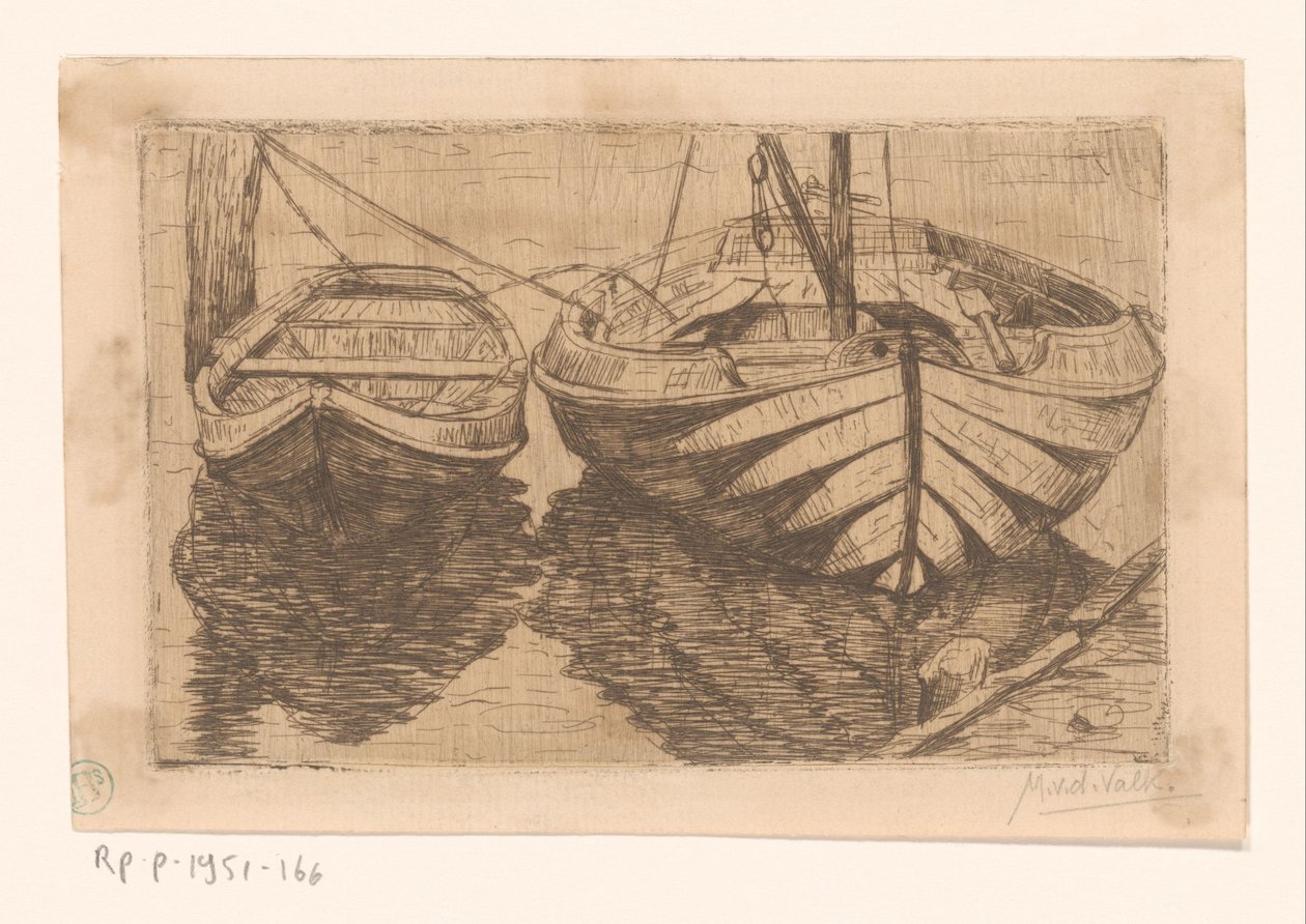 Veslice a plachetnice od Maurits van der Valk (signed by artist)