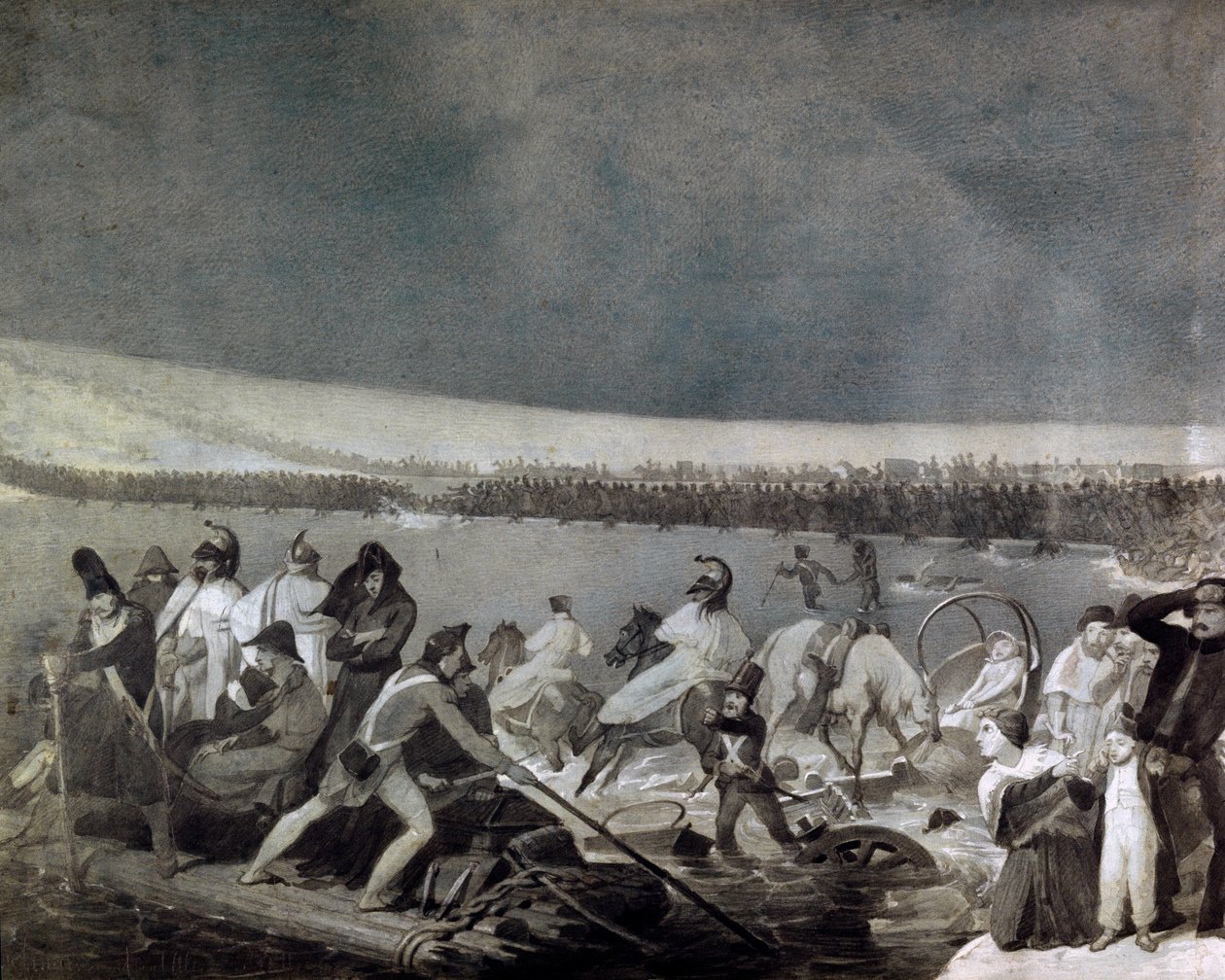 Ústup z Ruska (1812): „“ průchod Beresiny (Bereziny) francouzskou armádou 28. listopadu od Mauro Conconi