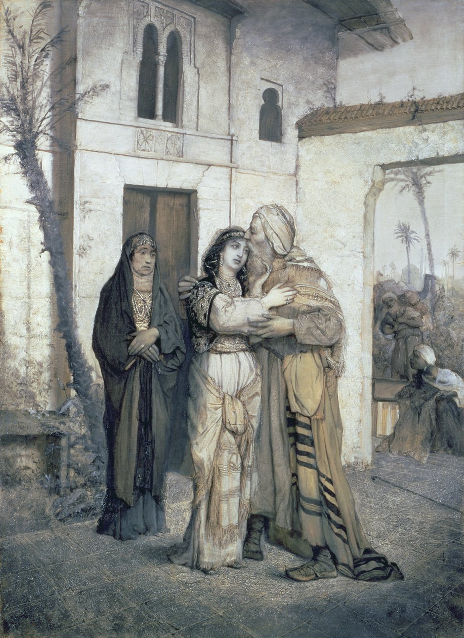 Nathan pozdravil Rachel, 1876 od Maurycy Gottlieb
