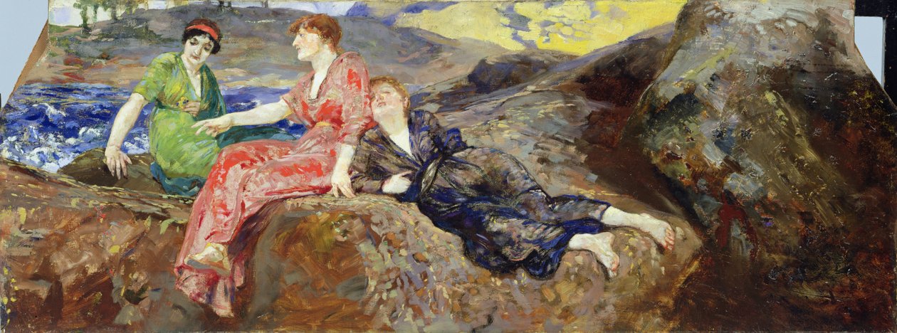 Girls on the Shore, c.1884-85 od Max Klinger