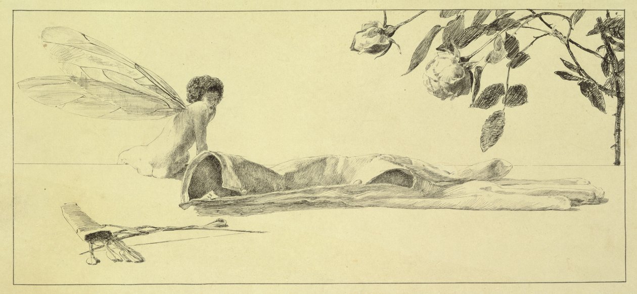 Láska ze série deseti desek z ‚Parafráze na objevení rukavice‘, vydané v roce 1881, 1878 (akvatinta) od Max Klinger