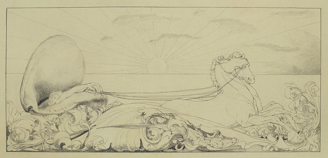 Triumph, ze série deseti desek z Parafráze na objevení rukavice, 1878 publikované v roce 1881 (indický inkoust na papíře) od Max Klinger