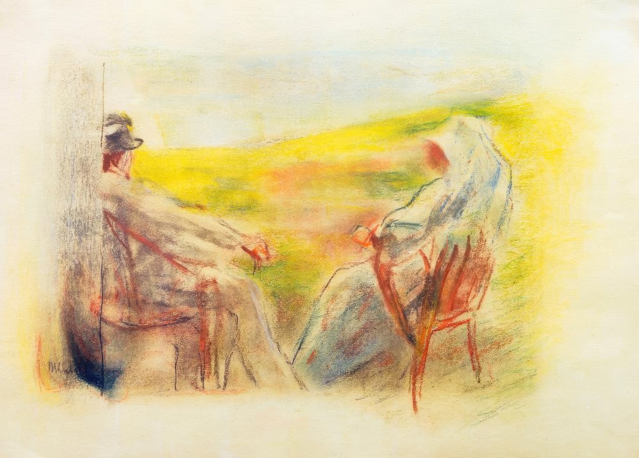 Dáma a pán před krajinou dun od Max Liebermann