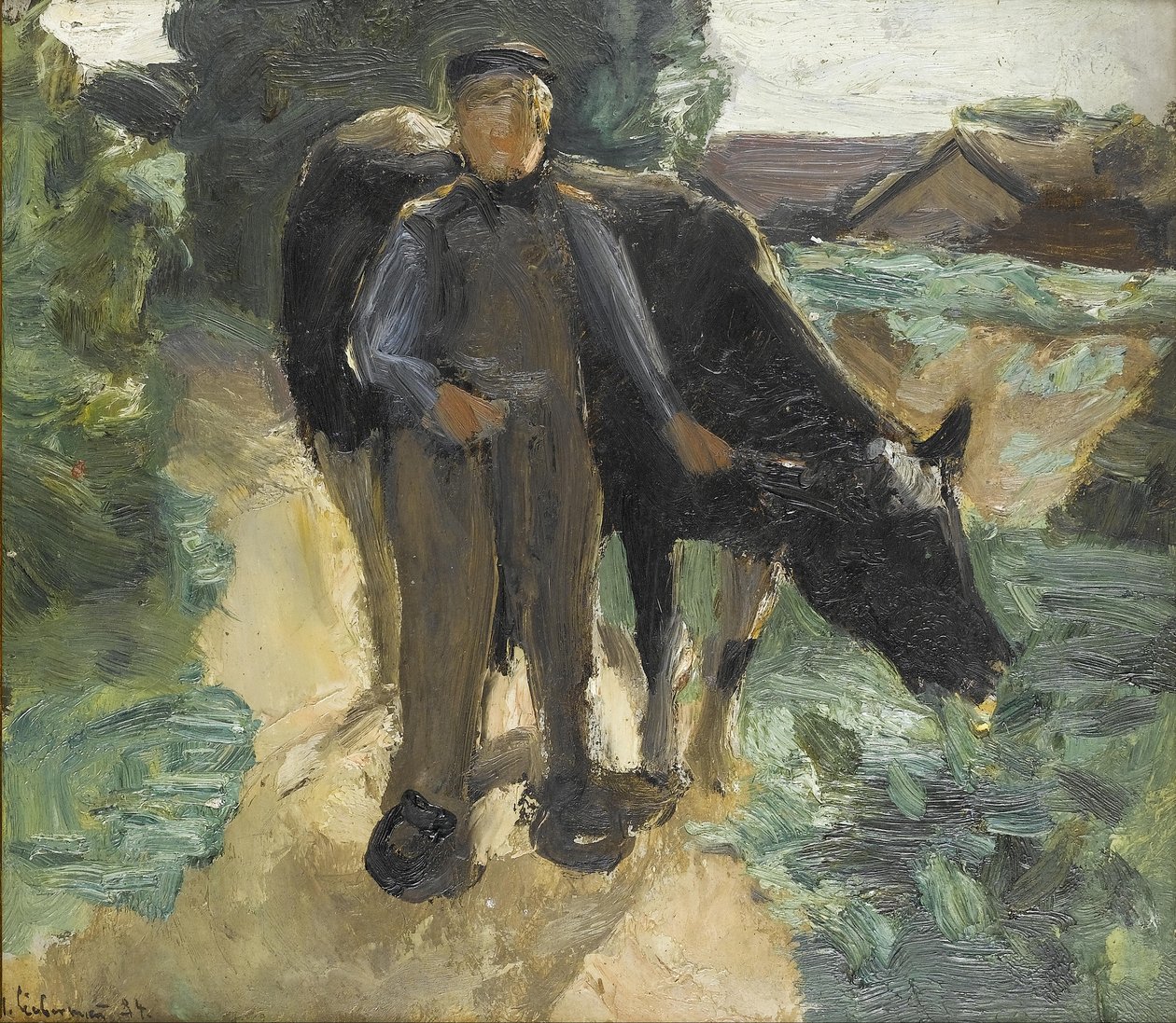 Farmář se svou krávou od Max Liebermann