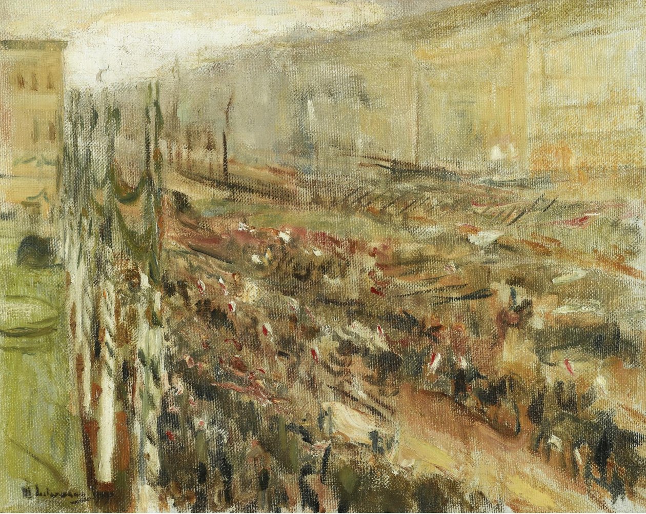 Vstup vojsk na náměstí Pariser Platz od Max Liebermann