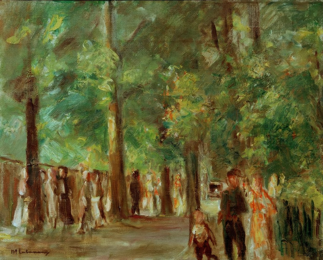 Velká Seestrasse ve Wannsee s chodci od Max Liebermann