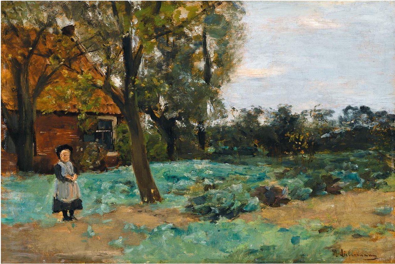 Holandský statek s dítětem od Max Liebermann