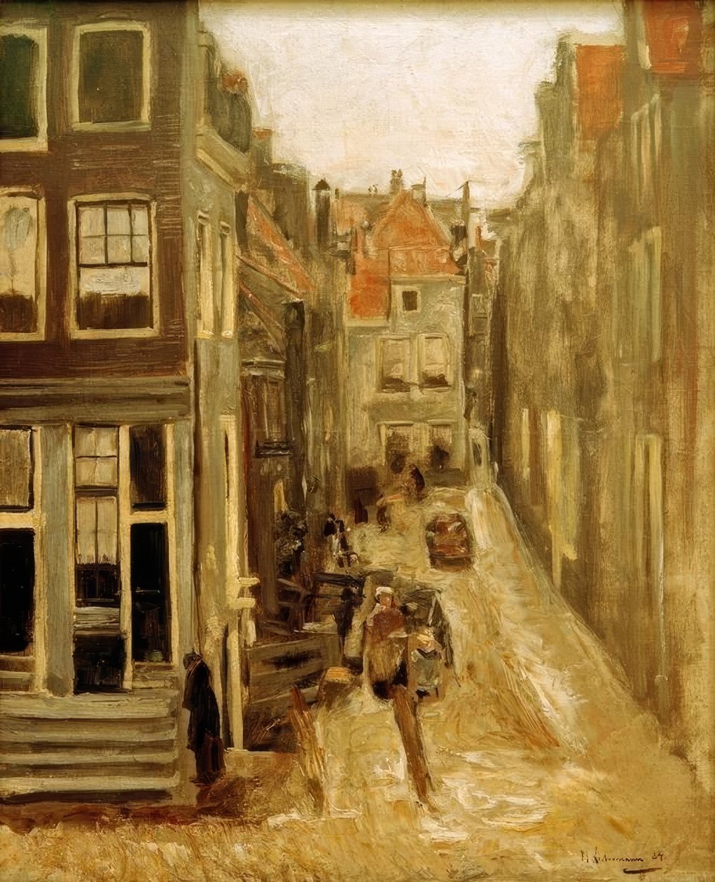 Judengasse v Amsterdamu od Max Liebermann