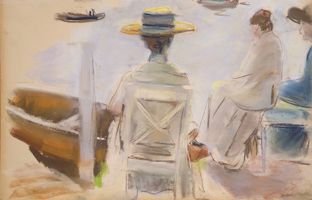 Dámy na nábřeží (pastel na papíře) od Max Liebermann
