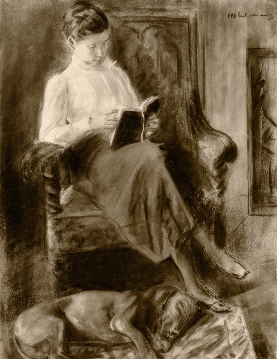 Čtečka / akvarel Max Liebermann od Max Liebermann