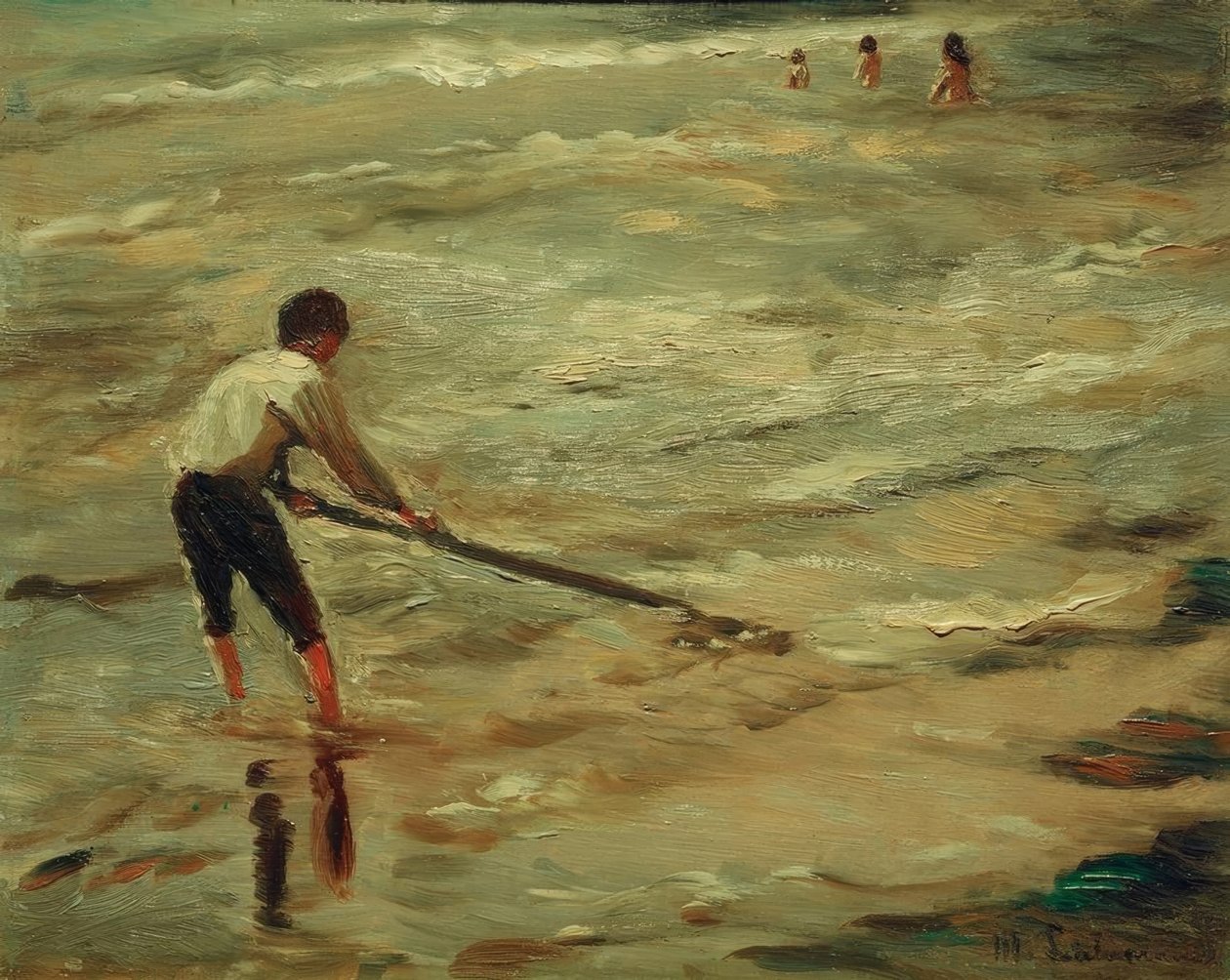 Rybáři slávek - Šedé moře, studie od Max Liebermann