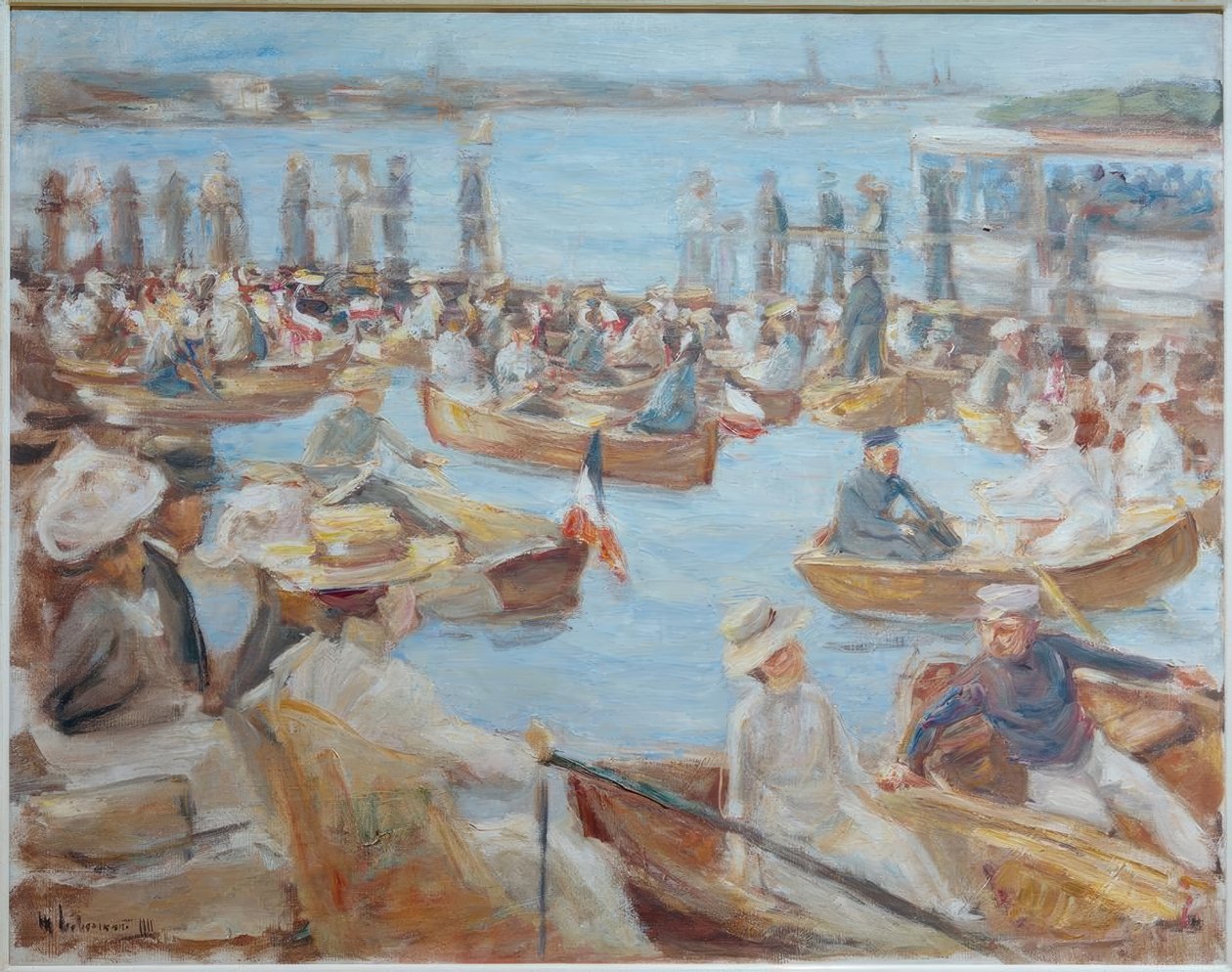 Letní večer na Alsteru s vodáky od Max Liebermann