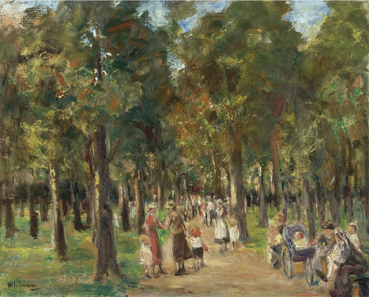 Chodci v zoo od Max Liebermann