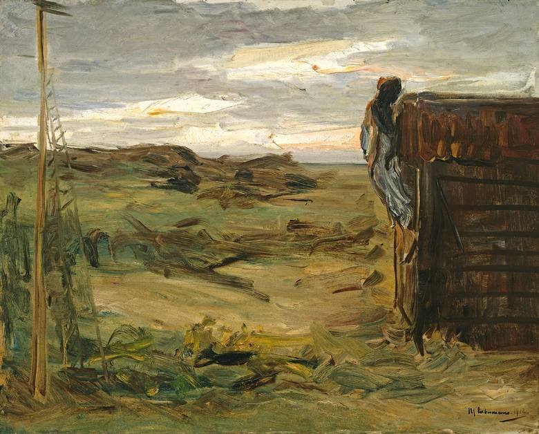 Pláž s kůlnou od Max Liebermann
