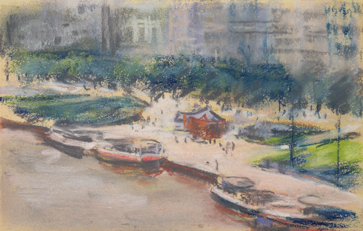 Místo přistání v Jungfernstieg, Hamburk, 1910 od Max Liebermann