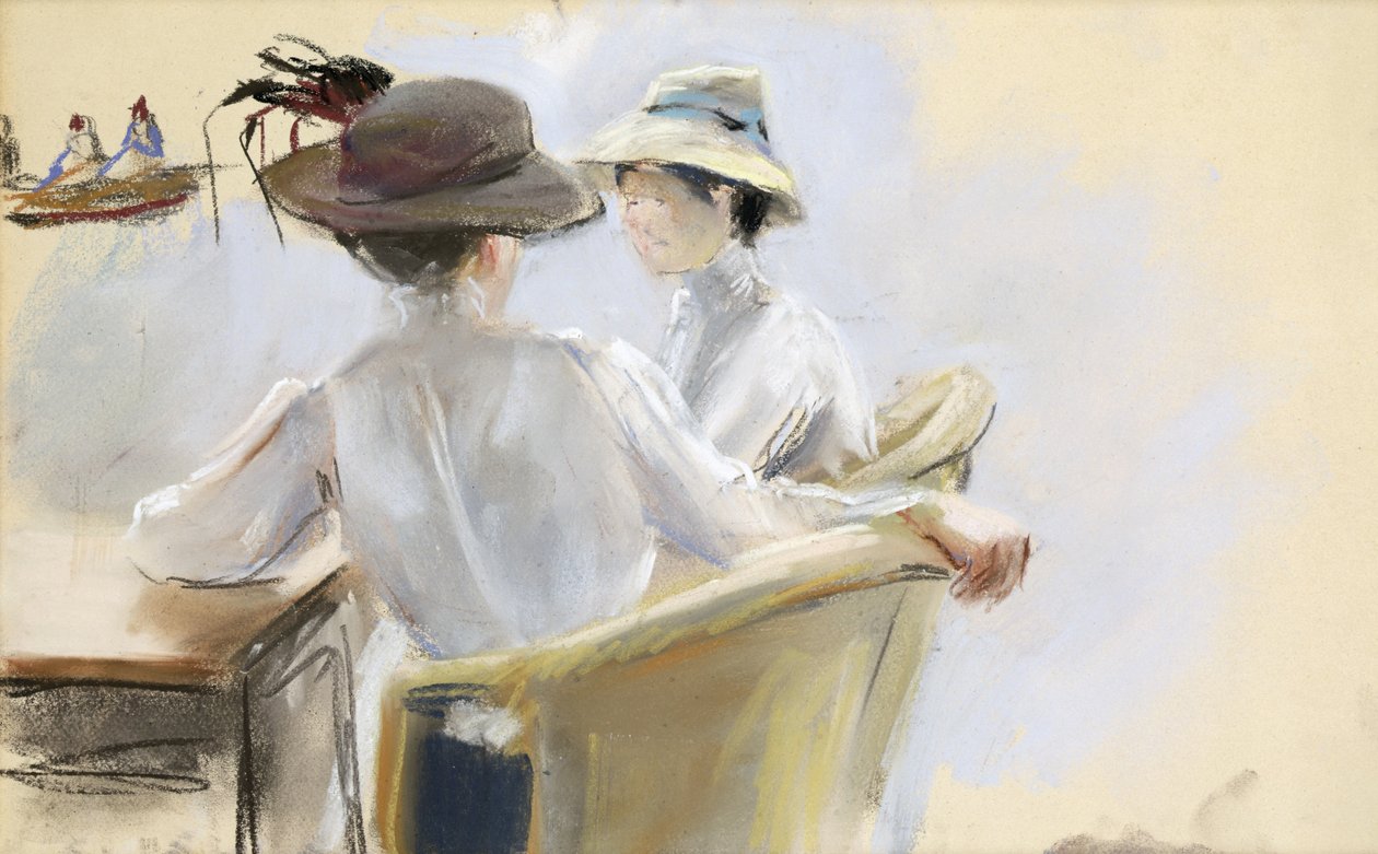 Dvě dámy u vody (pastel na papíře) od Max Liebermann