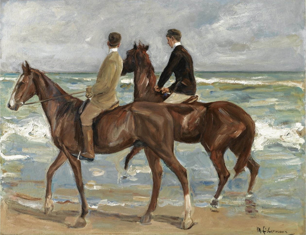 Dva jezdci na pláži od Max Liebermann